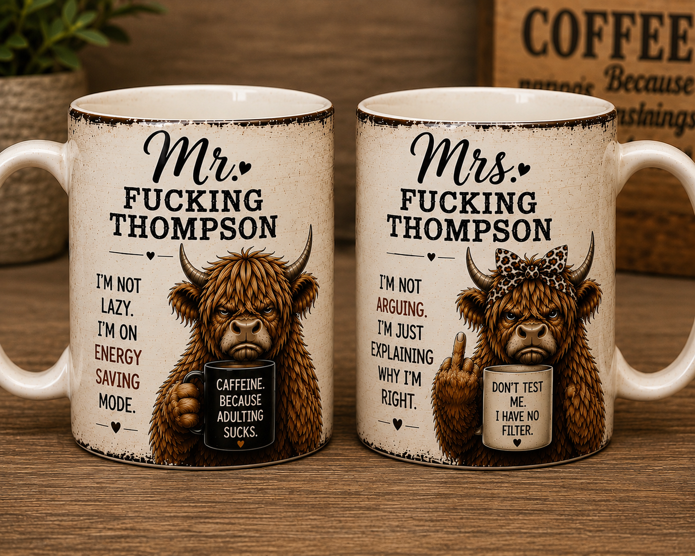 Mr & Mrs F**king Mugs